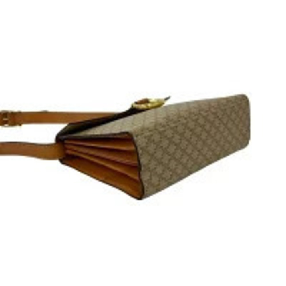 Celine Macadam Blazon Triomphe Leather Shoulder Bag Pouch Clutch Brown - Picture 7 of 10